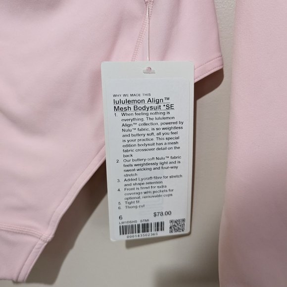 Lululemon Align Mesh Bodysuit *Special Edition Strawberry Milkshake Size 6 - Picture 4 of 14
